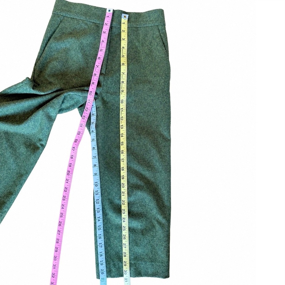 COS Women Green Boiled Wool Blend Wide Leg Cropped Trousers Pants EUR 32 US 2 - Picture 8 of 10